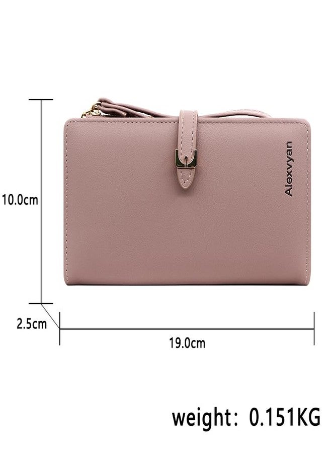 أليكسفيان محفظة نسائية أنيقة بتصميم حزام طويل وردي اللون، قابلة للطي، مزودة بمنظم بطاقات، وحامل لـ 12 بطاقة، و3 جيوب طويلة، وجيب طويل بسحاب للعملات المعدنية. تتضمن المحفظة حامل بطاقات، و3 جيوب طويلة، وجيب طويل للعملات المعدنية. - Image 2